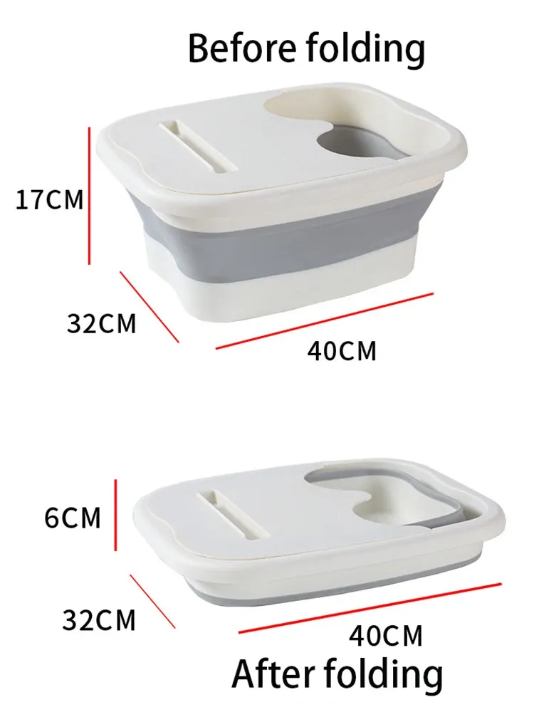 Bain de pieds pliable, vue d'ensemble