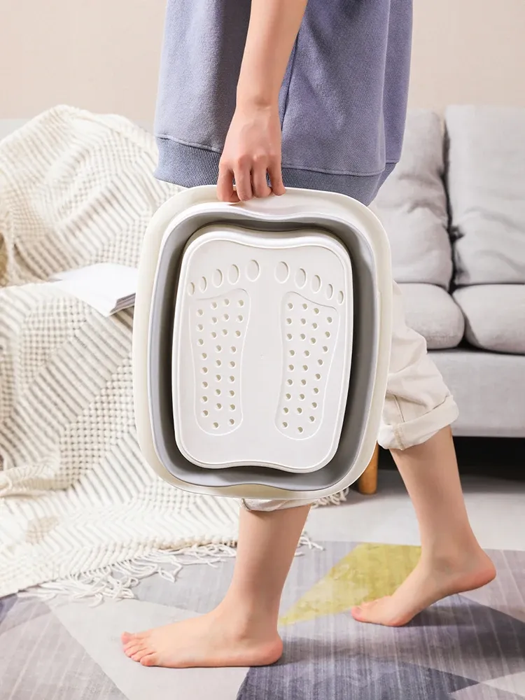 Bain de pieds pliable, vue latérale