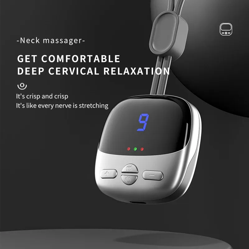 Masseur cervical portable intelligent 2025 avec chauffage électrique, technologie EMS et TENS 2