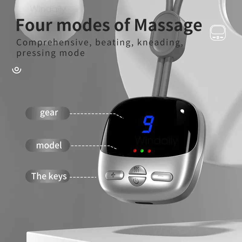 Masseur cervical portable intelligent 2025 avec chauffage électrique, technologie EMS et TENS 4