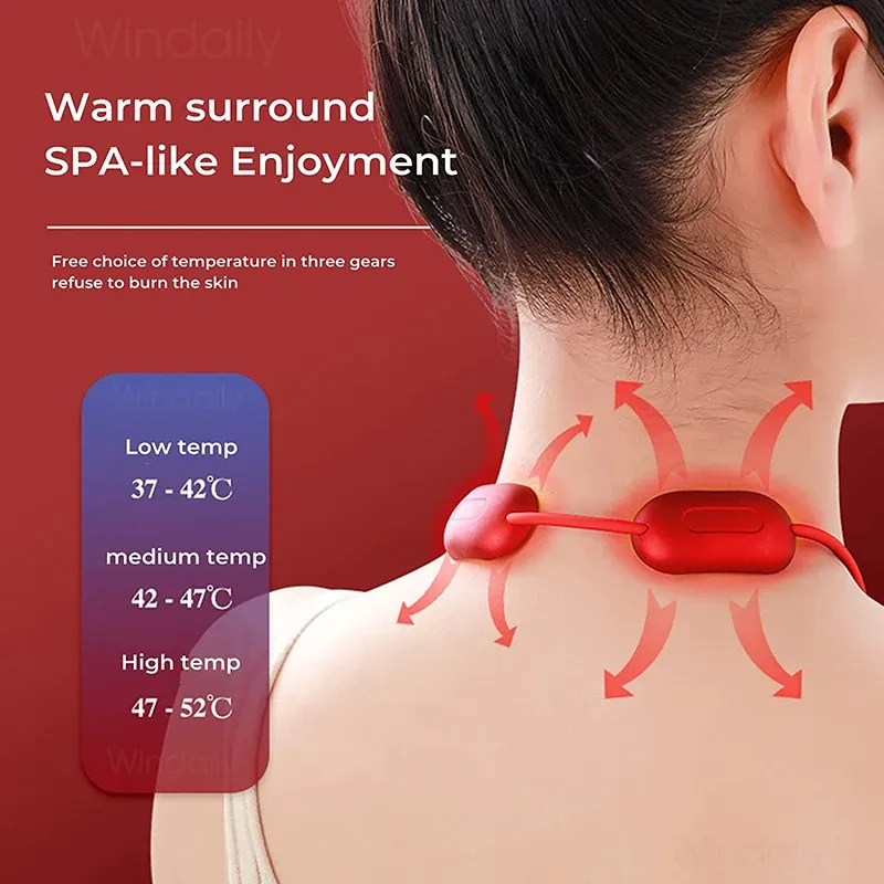 Masseur cervical portable intelligent 2025 avec chauffage électrique, technologie EMS et TENS 6