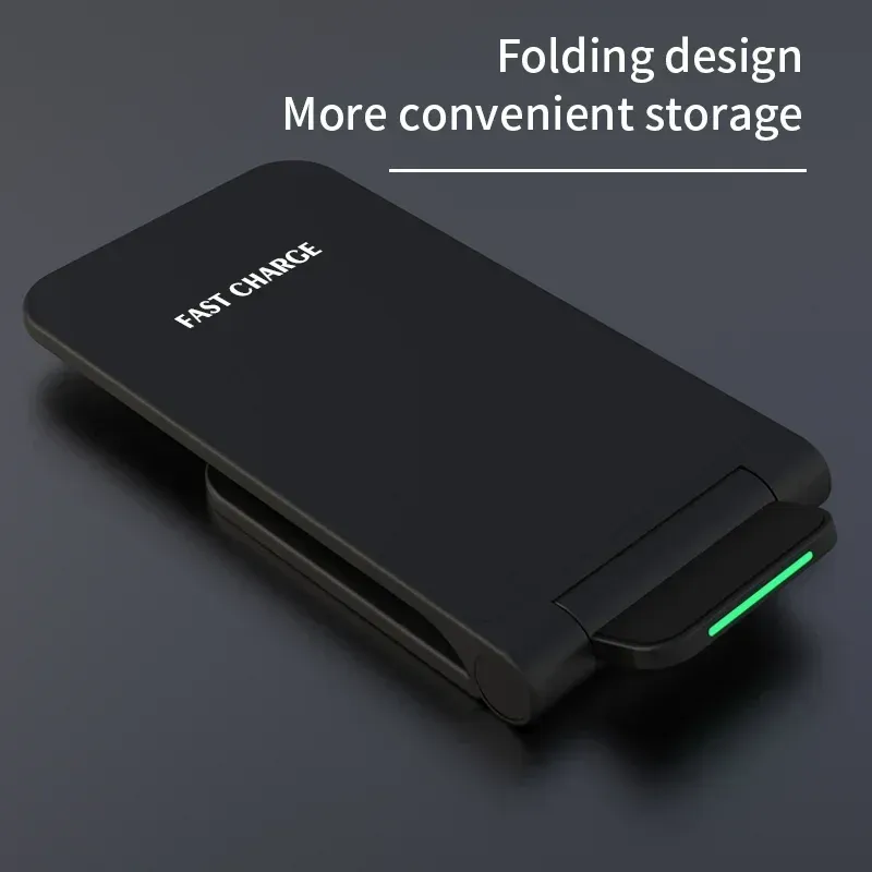 Station de recharge sans fil pliable pour iPhone 15, 14, 13, 12, 11 Pro Max et Samsung, Xiaomi, avec support de téléphone et charge rapide 2