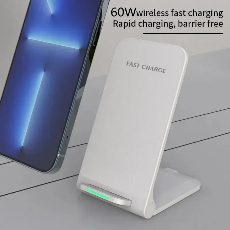 Station de recharge sans fil pliable pour iPhone 15, 14, 13, 12, 11 Pro Max et Samsung, Xiaomi, avec support de téléphone et charge rapide 3