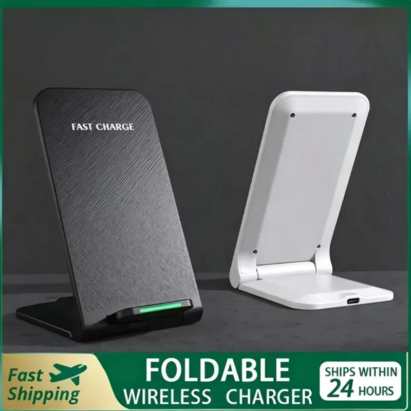 Station de recharge sans fil pliable pour iPhone 15, 14, 13, 12, 11 Pro Max et Samsung, Xiaomi, avec support de téléphone et charge rapide