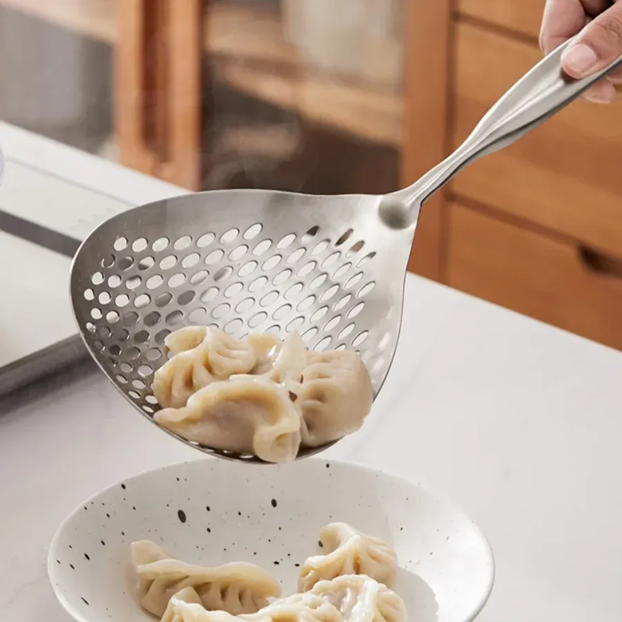 Grande écumoire en acier inoxydable pour la friture et la cuisine, ustensile de cuisine (1 pièce) 3