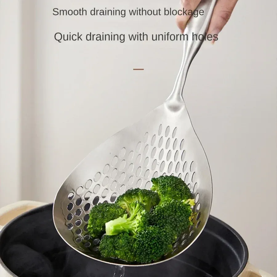 Grande écumoire en acier inoxydable pour la friture et la cuisine, ustensile de cuisine (1 pièce) 4