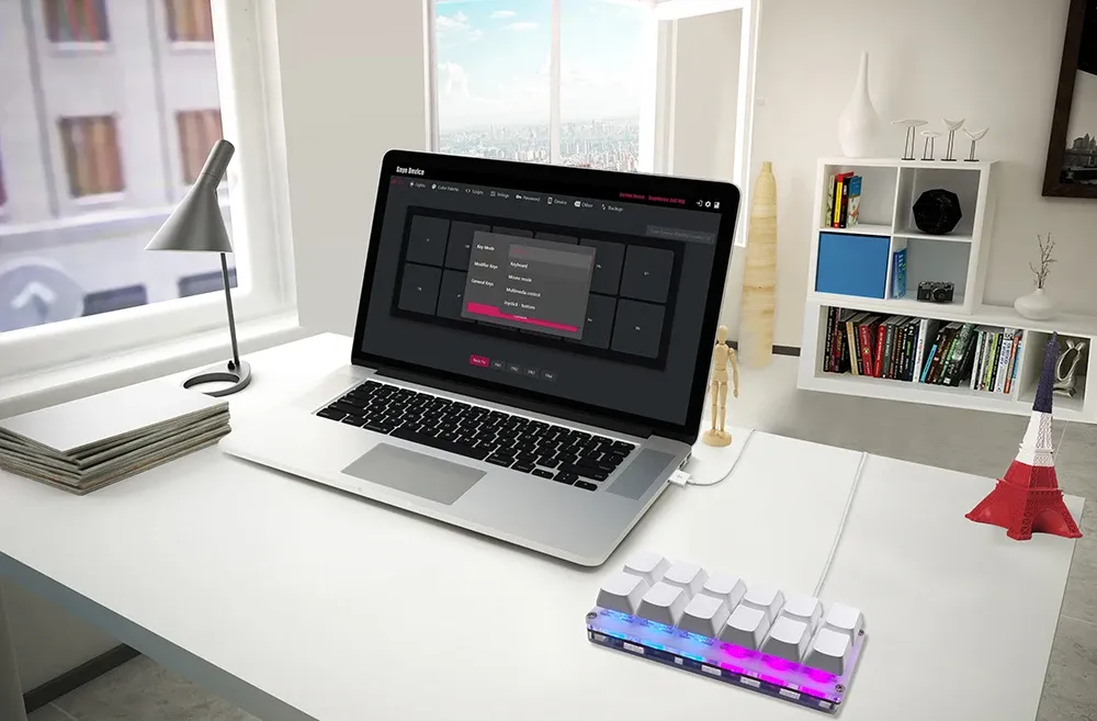 Mini clavier de jeu, en situation