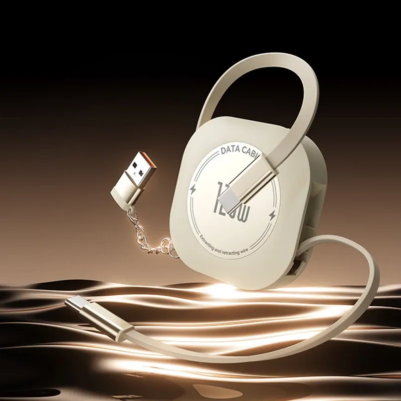 Câble rétractable USB-C à charge ultra rapide 120 W, 6 A, 1 m, chargeur USB 4 en 1, câble de charge USB-C vers USB-C pour appareils électroniques 5