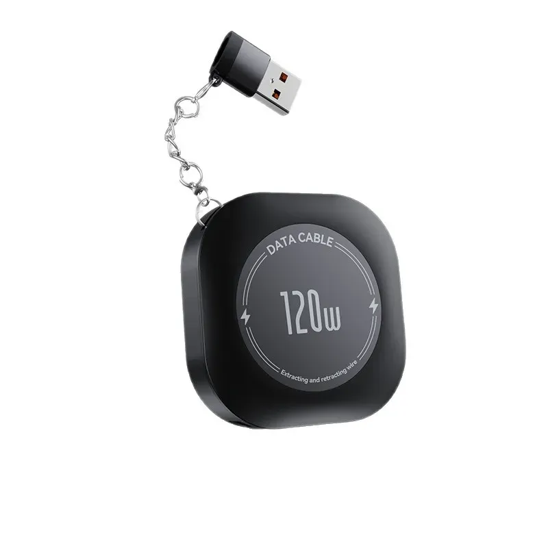 Câble rétractable USB-C à charge ultra rapide 120 W, 6 A, 1 m, chargeur USB 4 en 1, câble de charge USB-C vers USB-C pour appareils électroniques 6