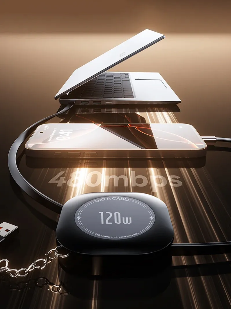 Câble USB-C rétractable en détail