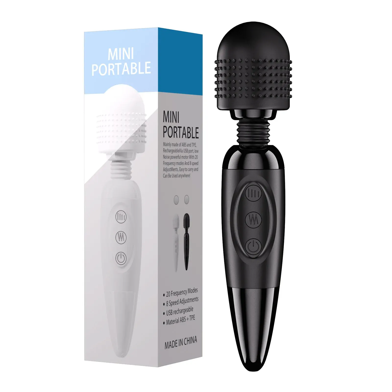 Bâton de massage électrique portable à 20 modes de vibration pour le cou, les pieds, la tête et le dos 5