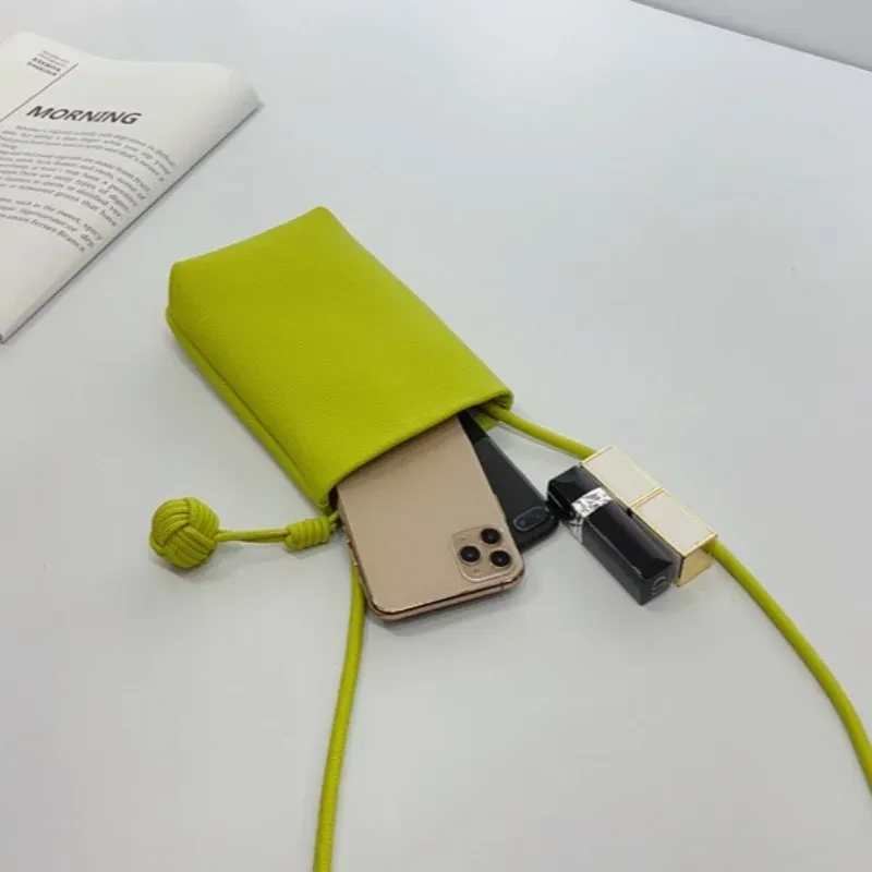 Petit sac à bandoulière en cuir pour femme, compatible smartphone 5