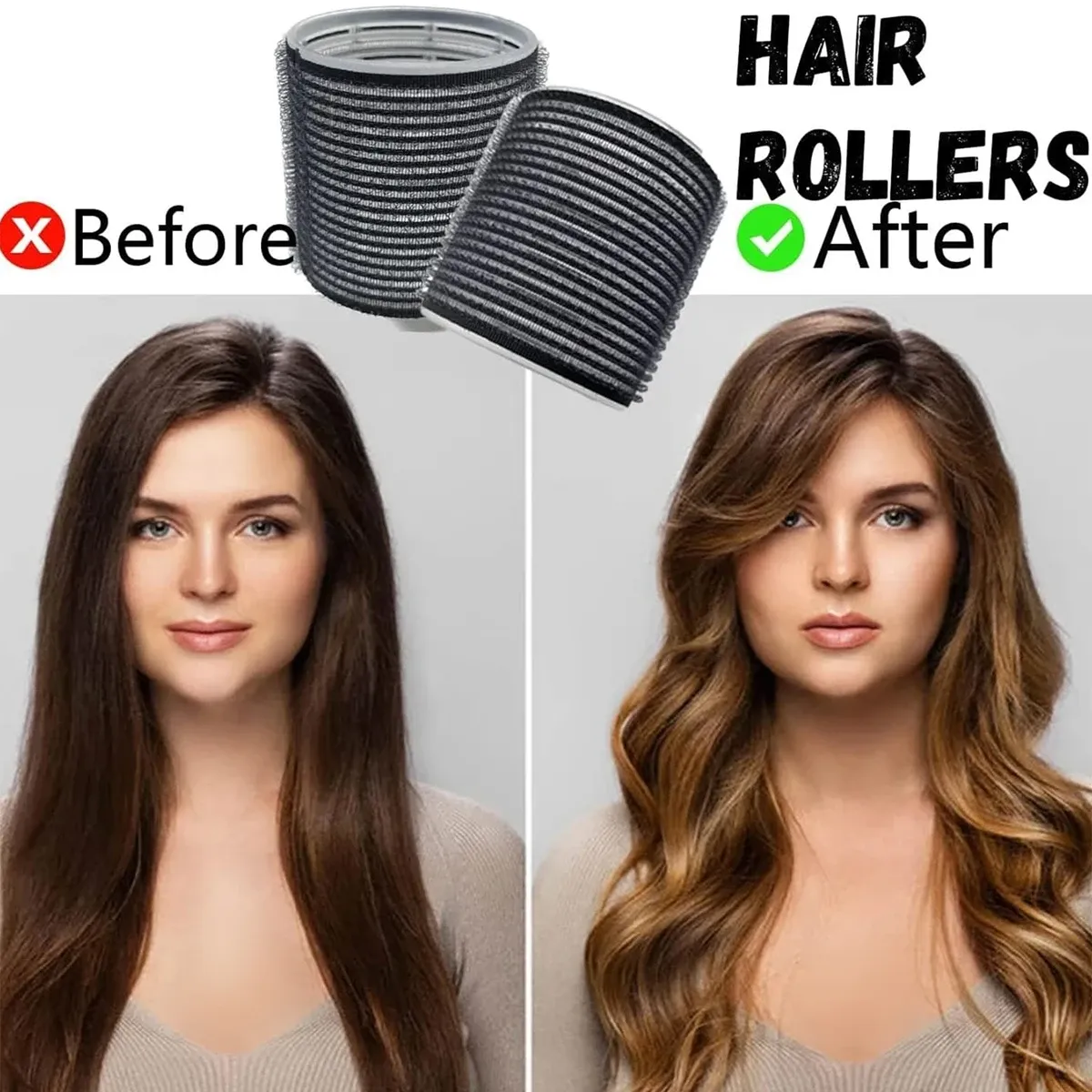 Lot de 16 bigoudis auto-adhésifs sans chaleur, pinces à cheveux pour boucles sans chaleur, volume pour franges, outils de coiffure DIY 2