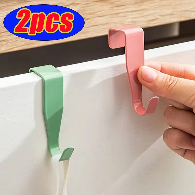 Crochets colorés pour porte d'armoire, lot de 2 – Rangement pour cuisine, salle de bains et bureau - Image 1