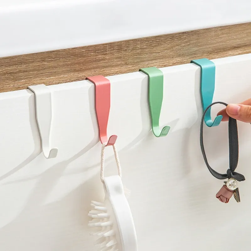 Crochets colorés pour porte d'armoire, lot de 2 – Rangement pour cuisine, salle de bains et bureau 4