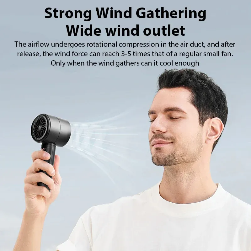 Ventilateur portable rechargeable par USB avec écran LED, fonctionnement silencieux pour usage en extérieur 5