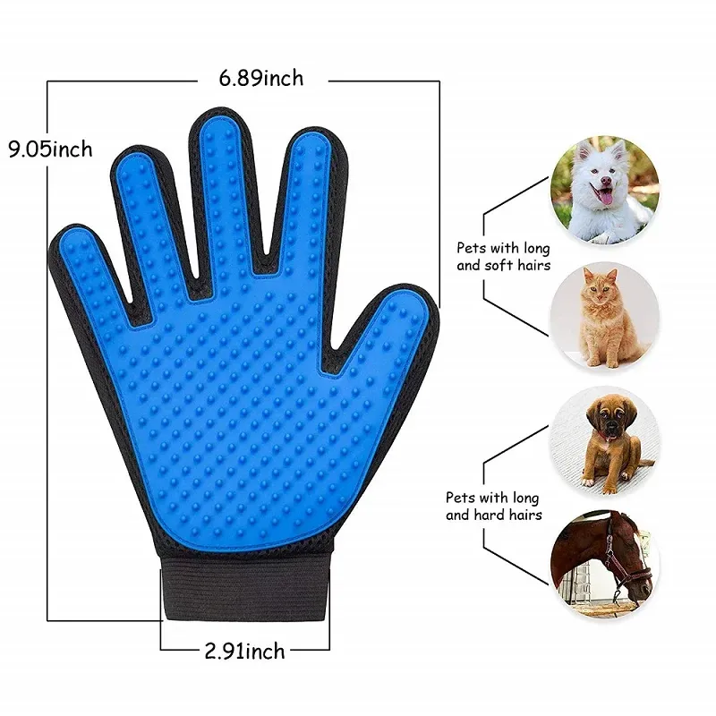 Gant de toilettage pour chat, 1 pièce, brosse pour animaux de compagnie, pour enlever les poils de chien et de chat, peignes de nettoyage, gants de massage 3