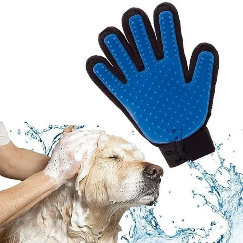 Gant de toilettage pour chat et chien en situation d'utilisation
