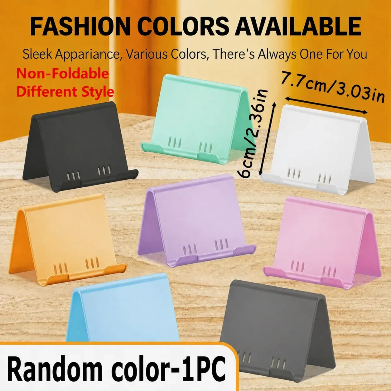 Support de téléphone pliable, support de bureau réglable en 8 couleurs, support antidérapant portable pour téléphone, tablette, bureau et voyage 6