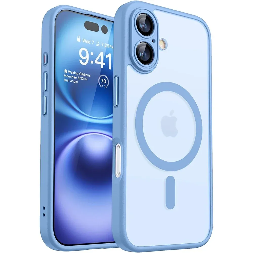 Coque antichoc magnétique pour iPhone compatible MagSafe, transparente, pour iPhone 16, 15, 14, 13 Pro Max et Plus