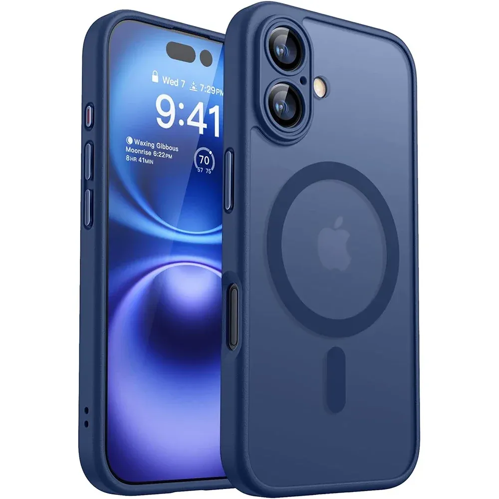 Coque antichoc magnétique pour iPhone compatible MagSafe, transparente, pour iPhone 16, 15, 14, 13 Pro Max et Plus 9
