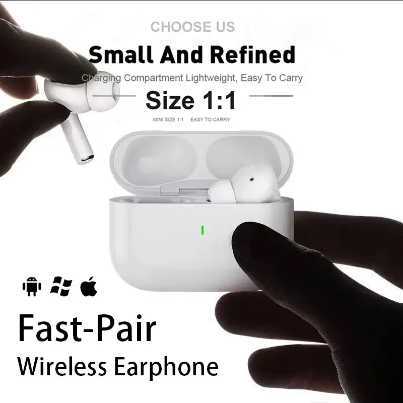 Écouteurs sans fil Bluetooth AirPods Pro d'origine Apple, intra-auriculaires, écouteurs de sport à réduction de bruit, compatibles Xiaomi et iPhone 4