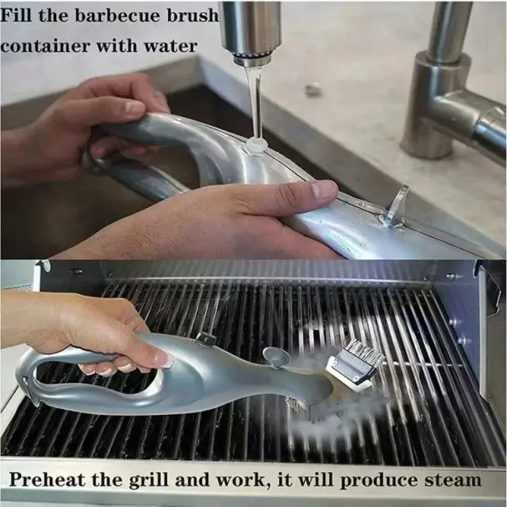 Brosse de nettoyage pour gril en acier inoxydable