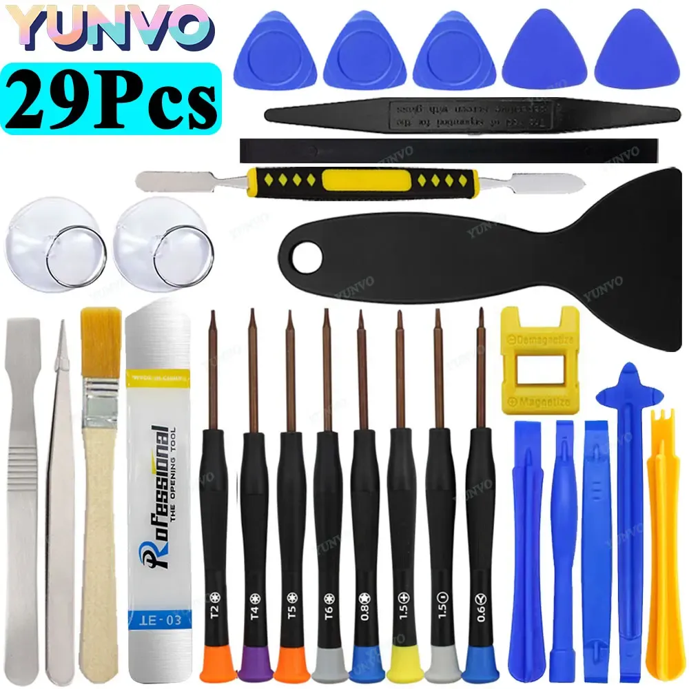 Kit d'outils de réparation professionnel pour téléphone portable : tournevis de précision pour iPhone et Android, outil de démontage multifonction 4