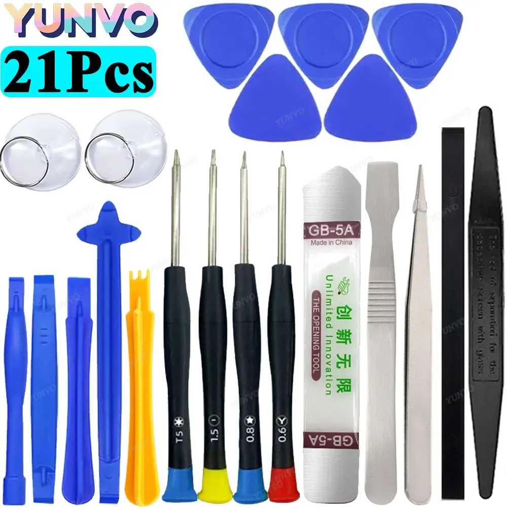 Kit d'outils de réparation professionnel pour téléphone portable : tournevis de précision pour iPhone et Android, outil de démontage multifonction 9