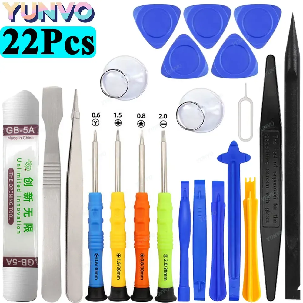 Kit d'outils de réparation professionnel pour téléphone portable : tournevis de précision pour iPhone et Android, outil de démontage multifonction 8