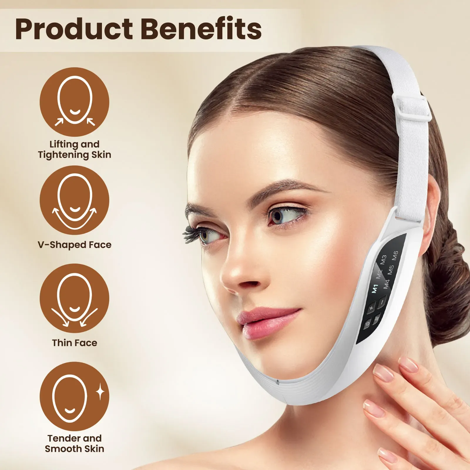 Ceinture de massage EMS pour le visage, finition
