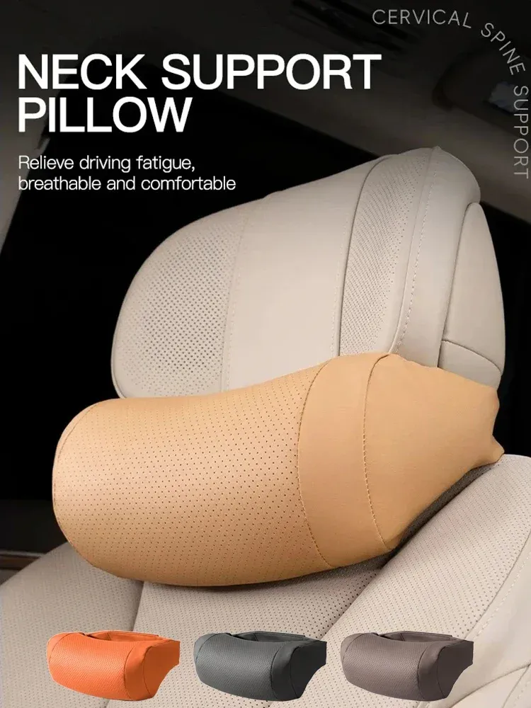 Oreiller de cou pour voiture, coussin lombaire et appui-tête en mousse à mémoire de forme, confortable et respirant, oreiller de voyage pour véhicules, convient à toutes les saisons - Image 1