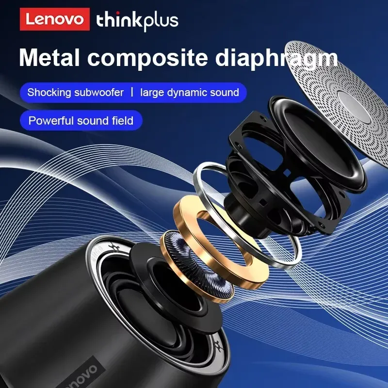Haut-parleur Bluetooth Lenovo Vpig K3 Pro, basses profondes, enceinte portable d'extérieur pour le camping, son puissant, original 5