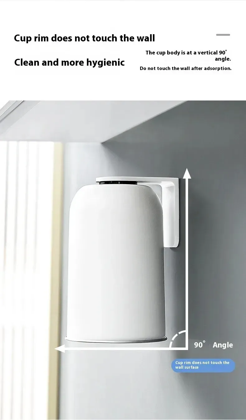 Gobelet magnétique en acier inoxydable, vue latérale