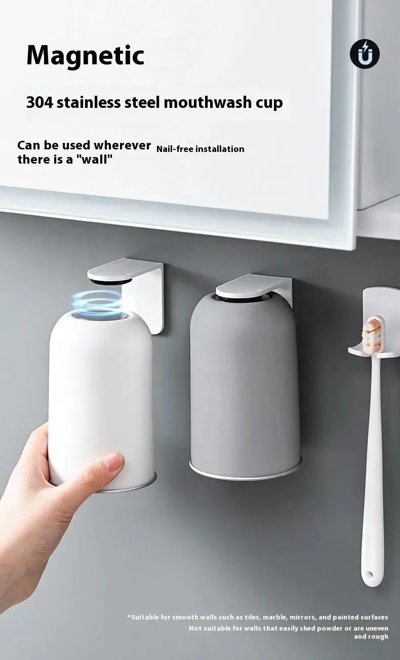 Gobelet magnétique en acier inoxydable, vue d'ensemble