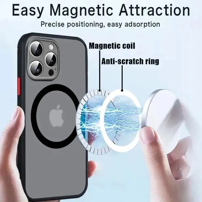 Coque de protection mate de luxe pour iPhone 18 Pro Max, compatible MagSafe, résistante aux chocs 2