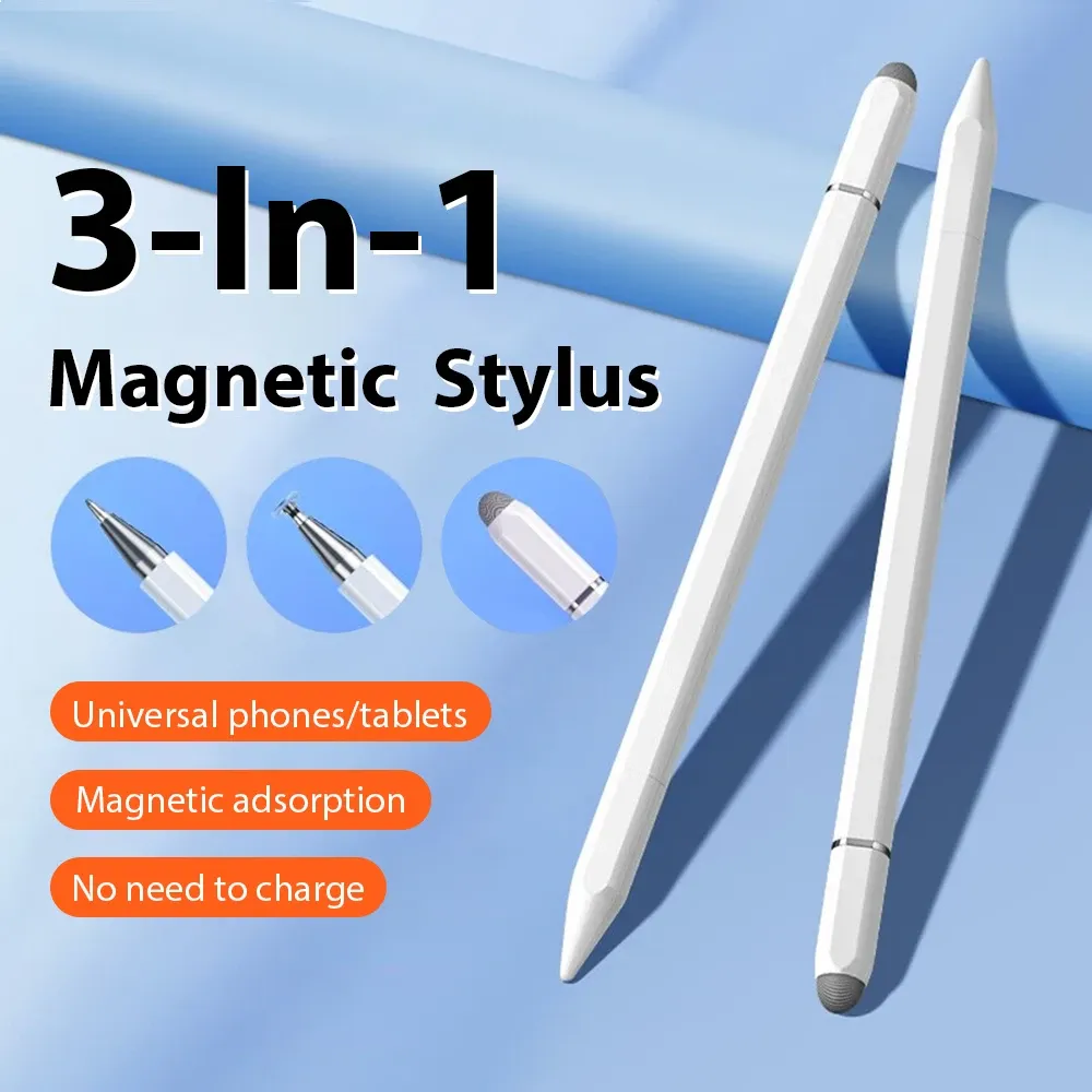 Stylet universel magnétique 3 en 1 pour Android et iOS, stylo capacitif pour écran tactile, compatible téléphone, tablette, iPhone et iPad 1