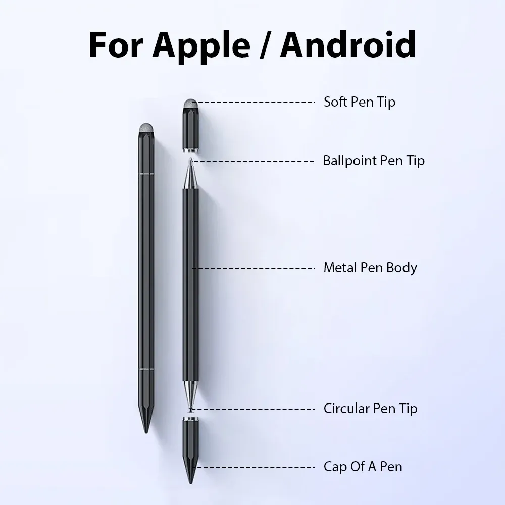 Stylet universel magnétique 3 en 1 pour Android et iOS, stylo capacitif pour écran tactile, compatible téléphone, tablette, iPhone et iPad 9