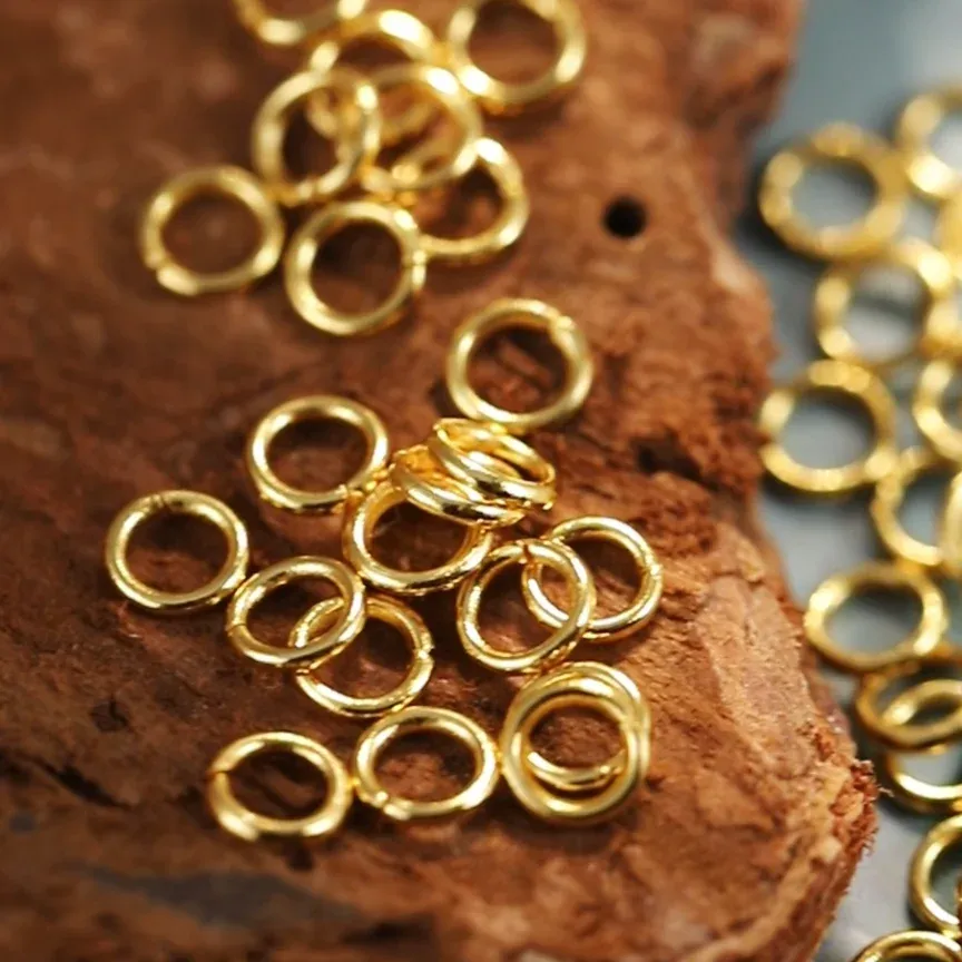 100 anneaux de saut en acier inoxydable plaqués or, 3 à 15 mm, pour la fabrication de bijoux