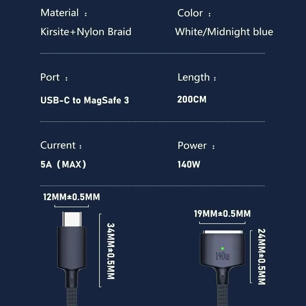 Câble de charge magnétique en situation d'utilisation