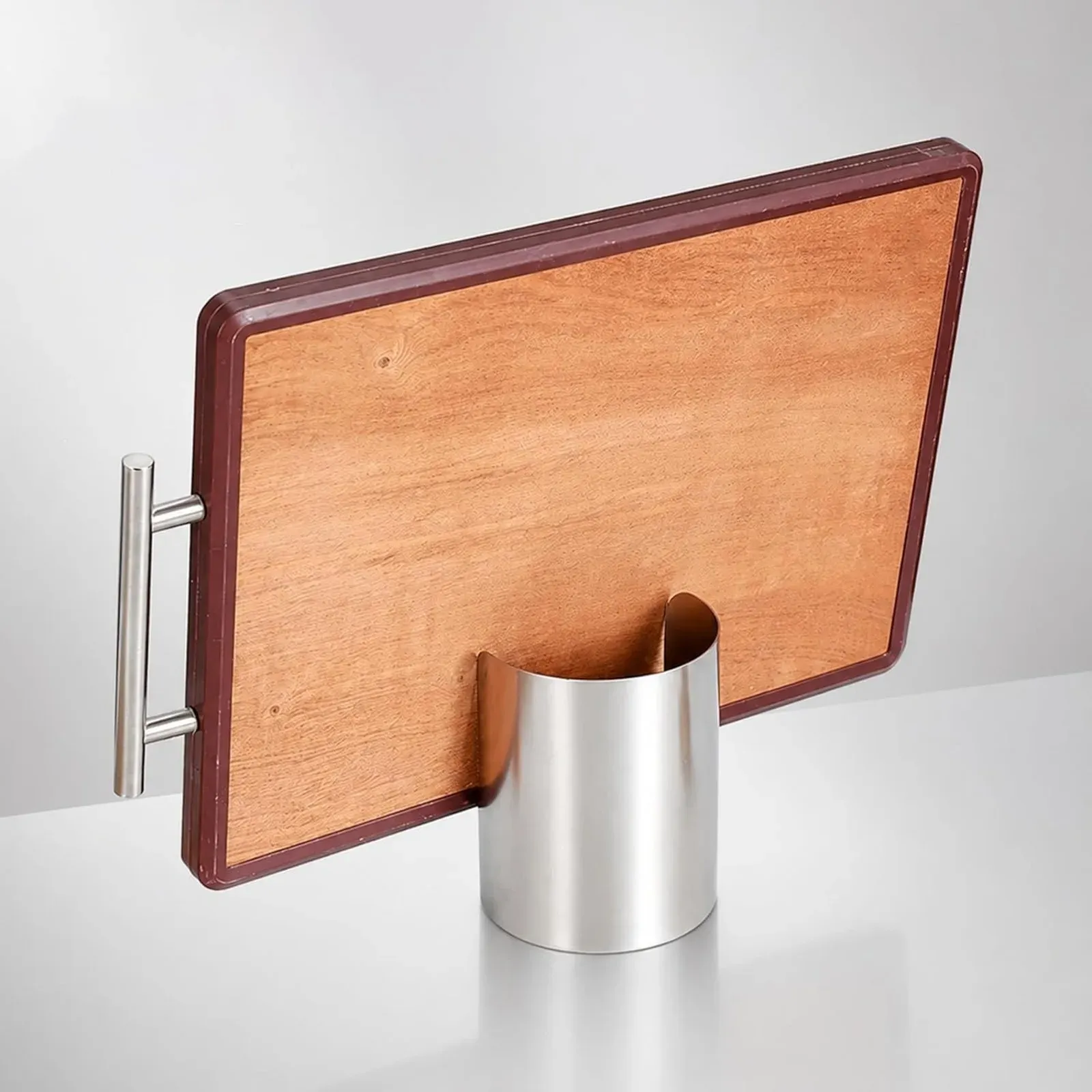 Support en acier inoxydable pour couvercles de casseroles et ustensiles, organisateur de cuisine polyvalent pour plan de travail, idéal pour cuillères, louches et planches à découper. 4
