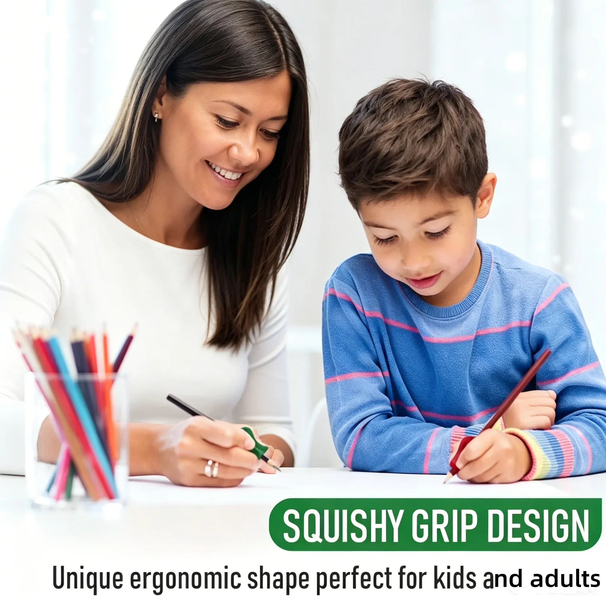 Correcteur d'écriture, outil de correction de posture des doigts, stylo d'entraînement pour enfants, assistant d'écriture, poignée combinée, papeterie pour étudiants, lot de 5 à 10 pièces 2