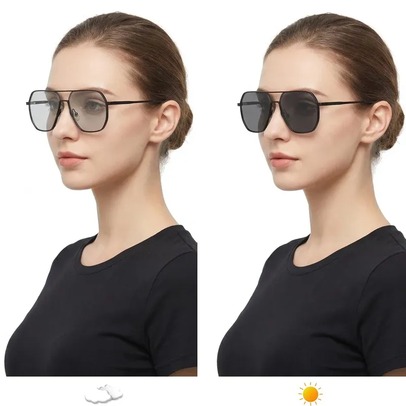 Lunettes de soleil photochromiques polarisées en métal pour hommes et femmes, anti-éblouissement, pour la conduite, protection UV400 3