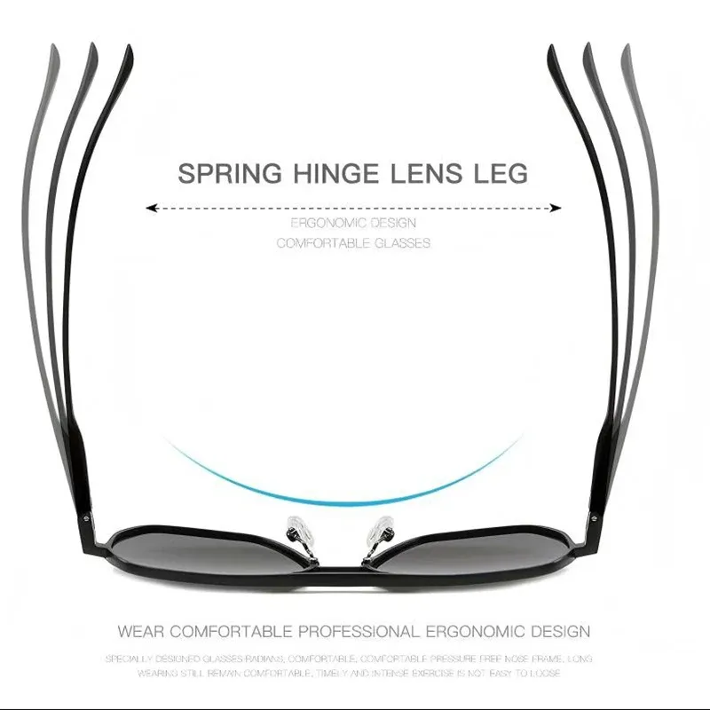 Lunettes de soleil photochromiques polarisées en métal pour hommes et femmes, anti-éblouissement, pour la conduite, protection UV400 6