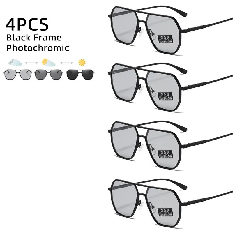 Lunettes de soleil photochromiques polarisées en métal pour hommes et femmes, anti-éblouissement, pour la conduite, protection UV400 10