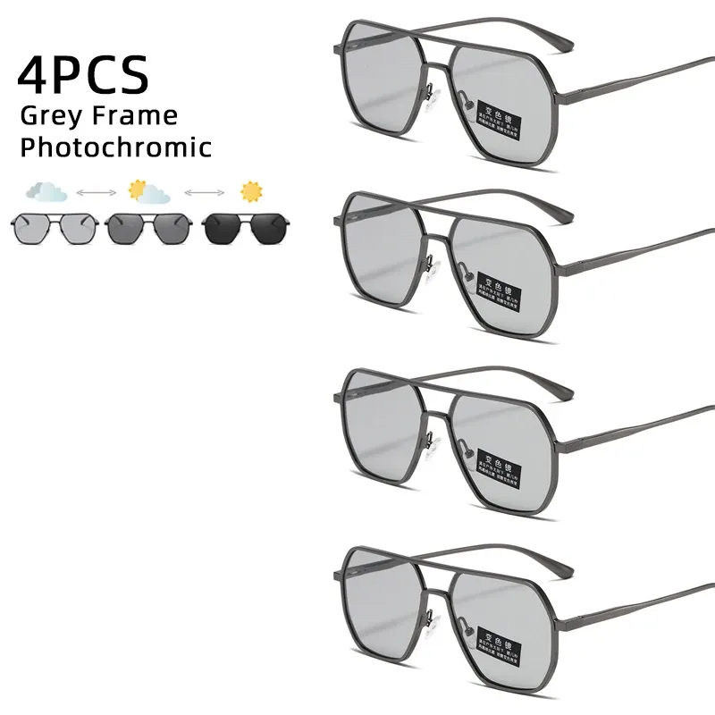 Lunettes de soleil photochromiques polarisées en métal pour hommes et femmes, anti-éblouissement, pour la conduite, protection UV400 13