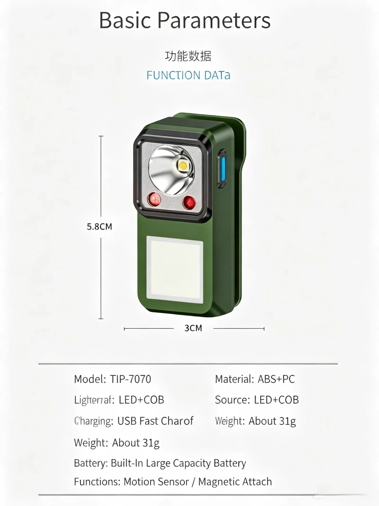 Lampe torche LED magnétique pour le camping