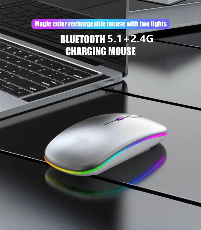 Vue d'ensemble de la souris sans fil LED