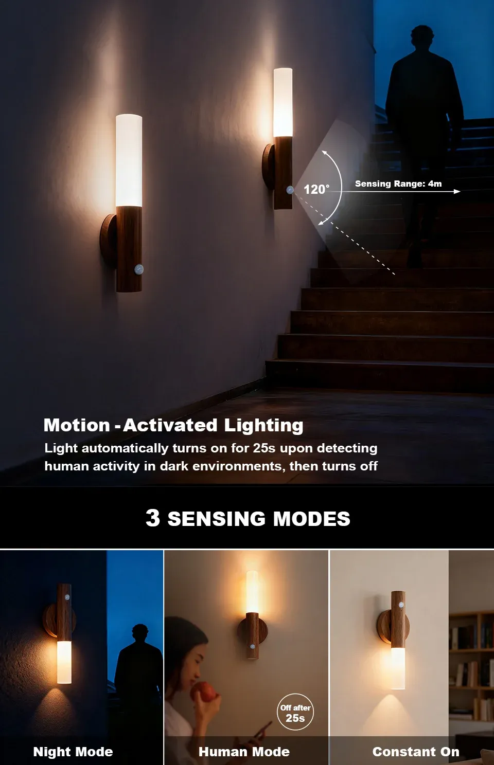 Lampe LED magnétique installée dans une armoire de cuisine