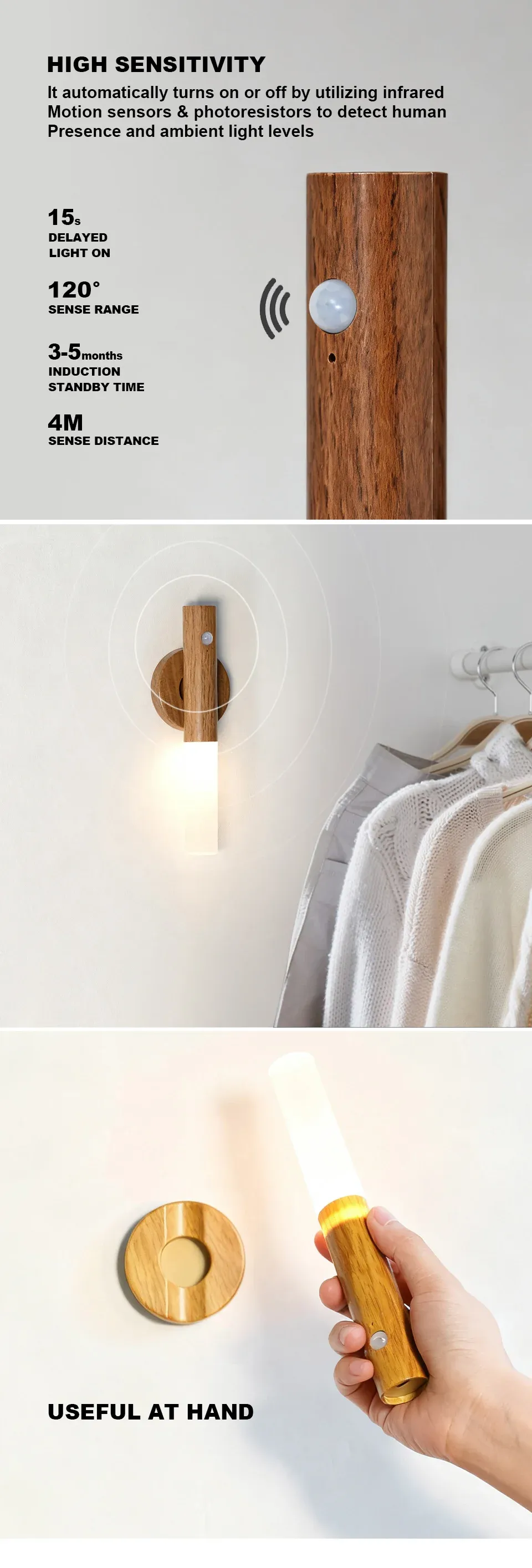 Lampe murale LED intelligente pour armoire de cuisine